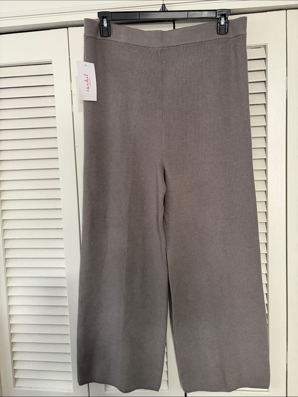 Isabel Maternity by Ingrid & Isabel Taupe Gray Wide-Leg Knit Maternity Pants - Picture 4 of 4